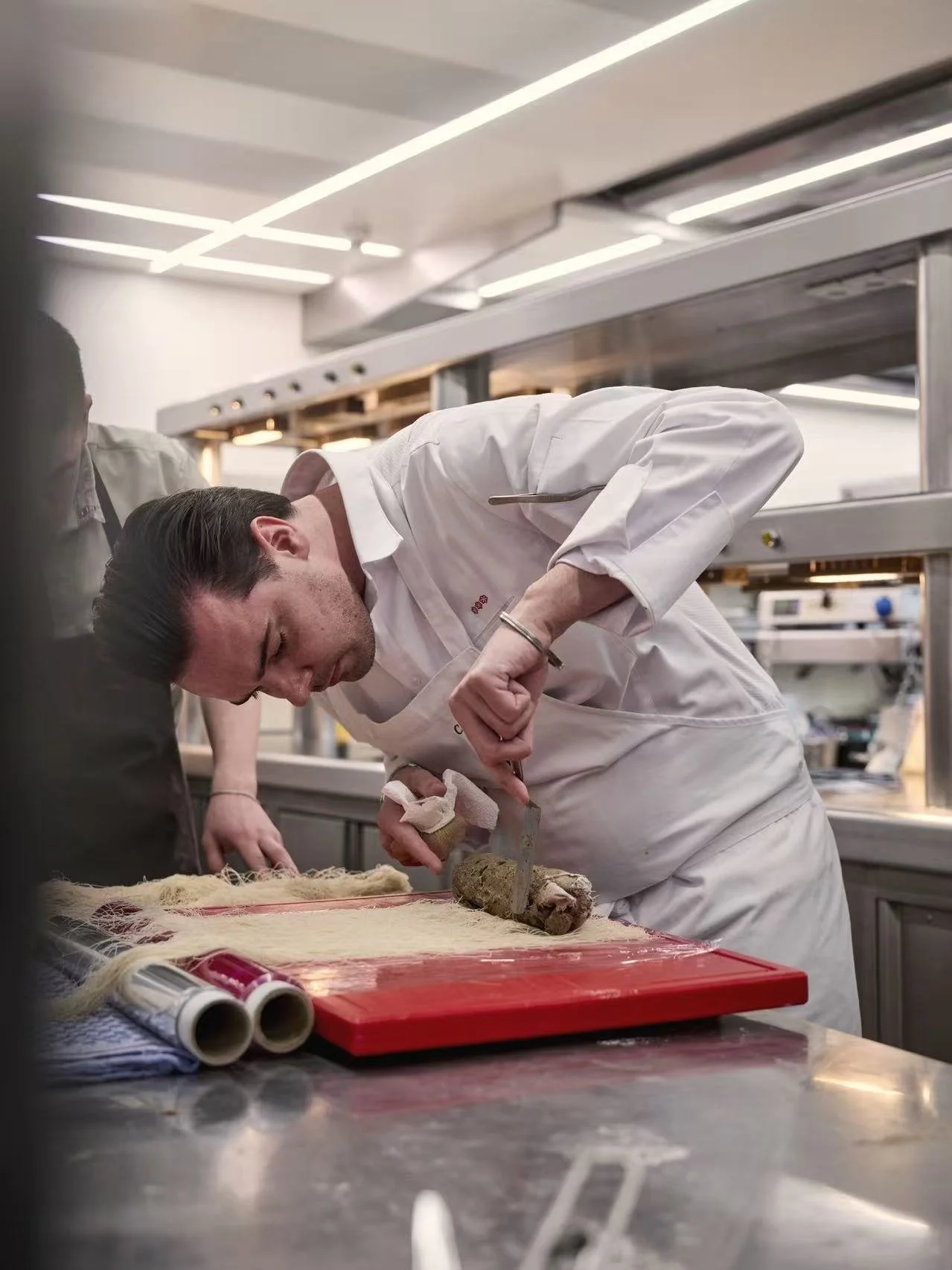 Christiaan Stoop preparing food at Hangar-7, Restaurant Ikarus, Salzburg, Austria