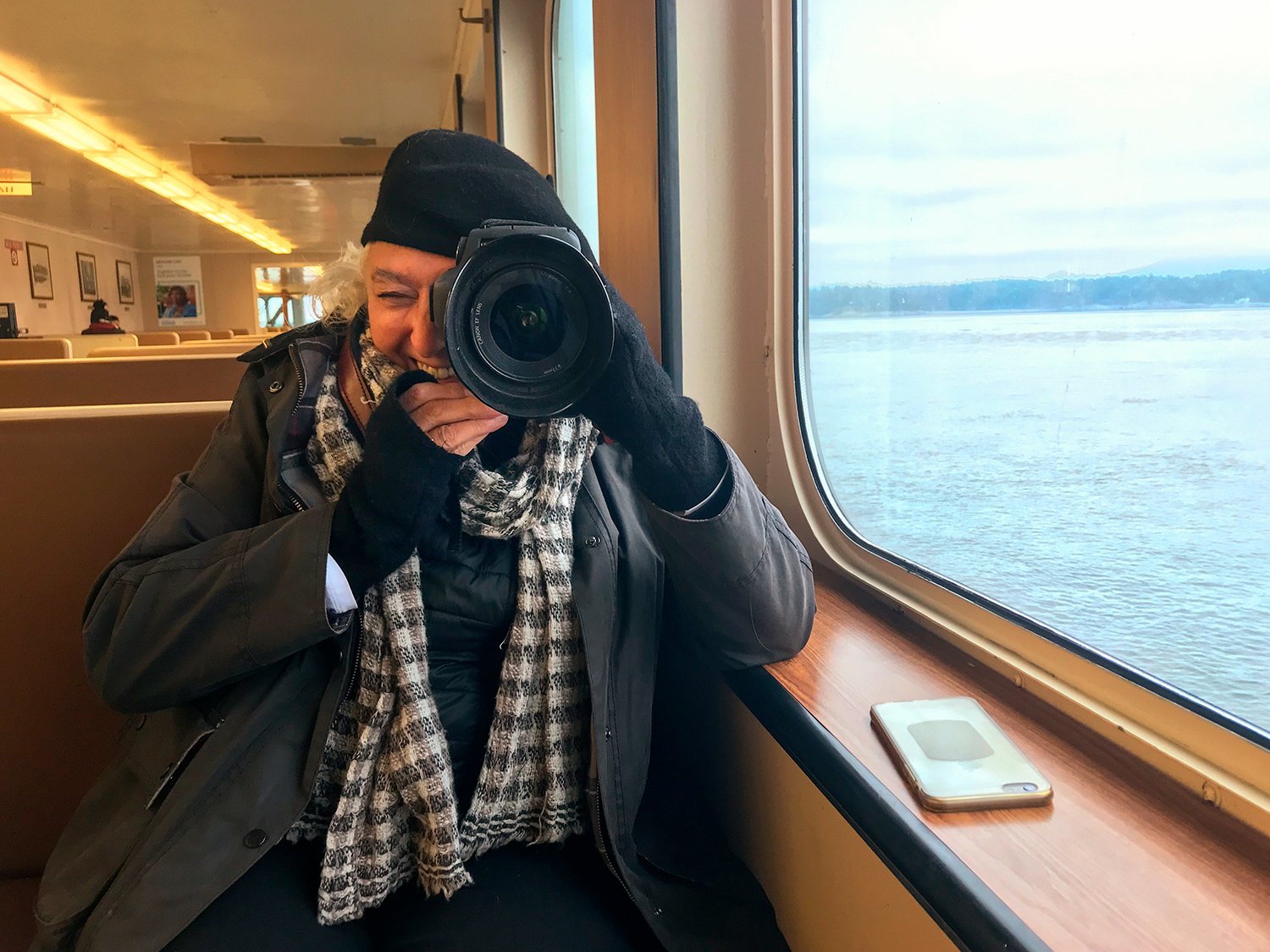 Claudia-Toutain-Dorbec-multimedia-artist-in-a-reportage-in-the-Orcas-Island-on-a-Ferry-Washington-State.jpg