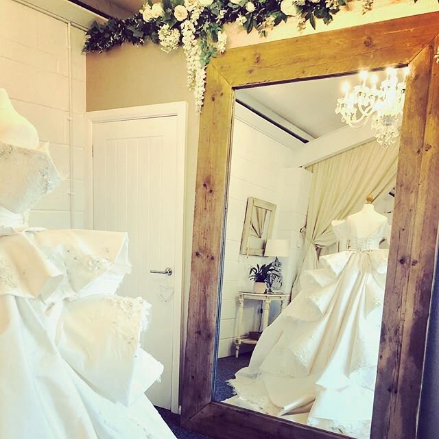 Dreamy ruffles cascading down. We can&rsquo;t wait to get back to making dreams come true. #dreamscometrue #makesomethingthatmeanssomething #bridal #wedding #lockdowndreaming #laceandsparkle #weddingdress #stitch #lace