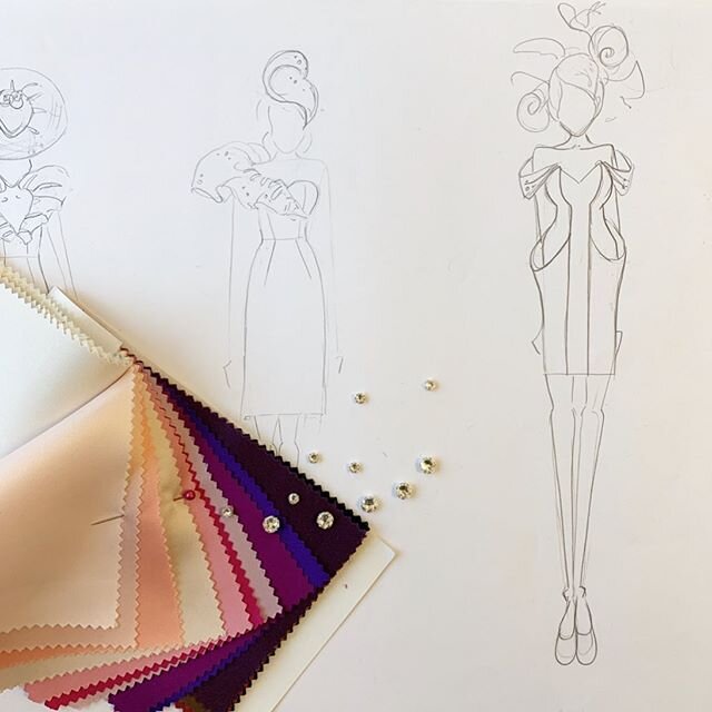 Sketch and design. #design #sketch #occasionwear #hats #fascinator #satinandsparkle