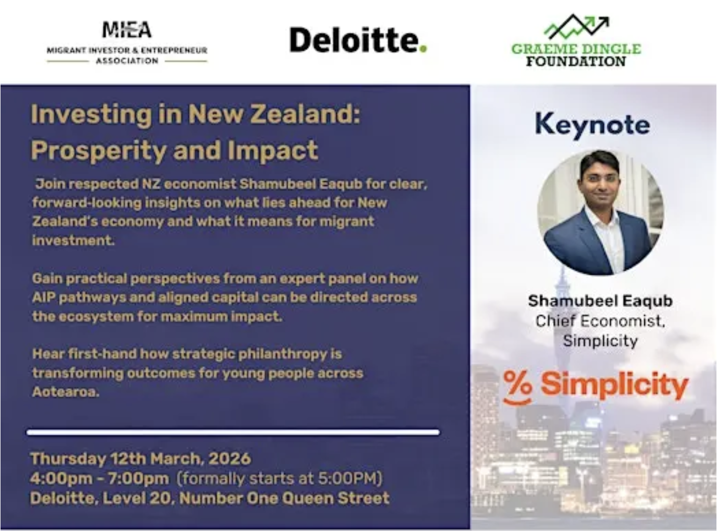 Investing in New Zealand: Prosperity and Impact event - 12 March 2026
