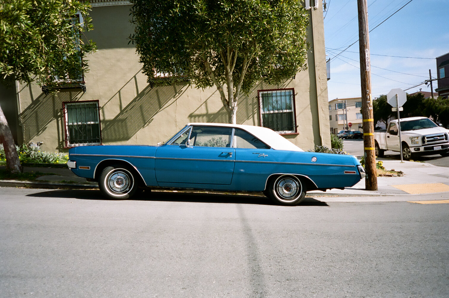 Blue Oldie Car (shot on 35mm film)
