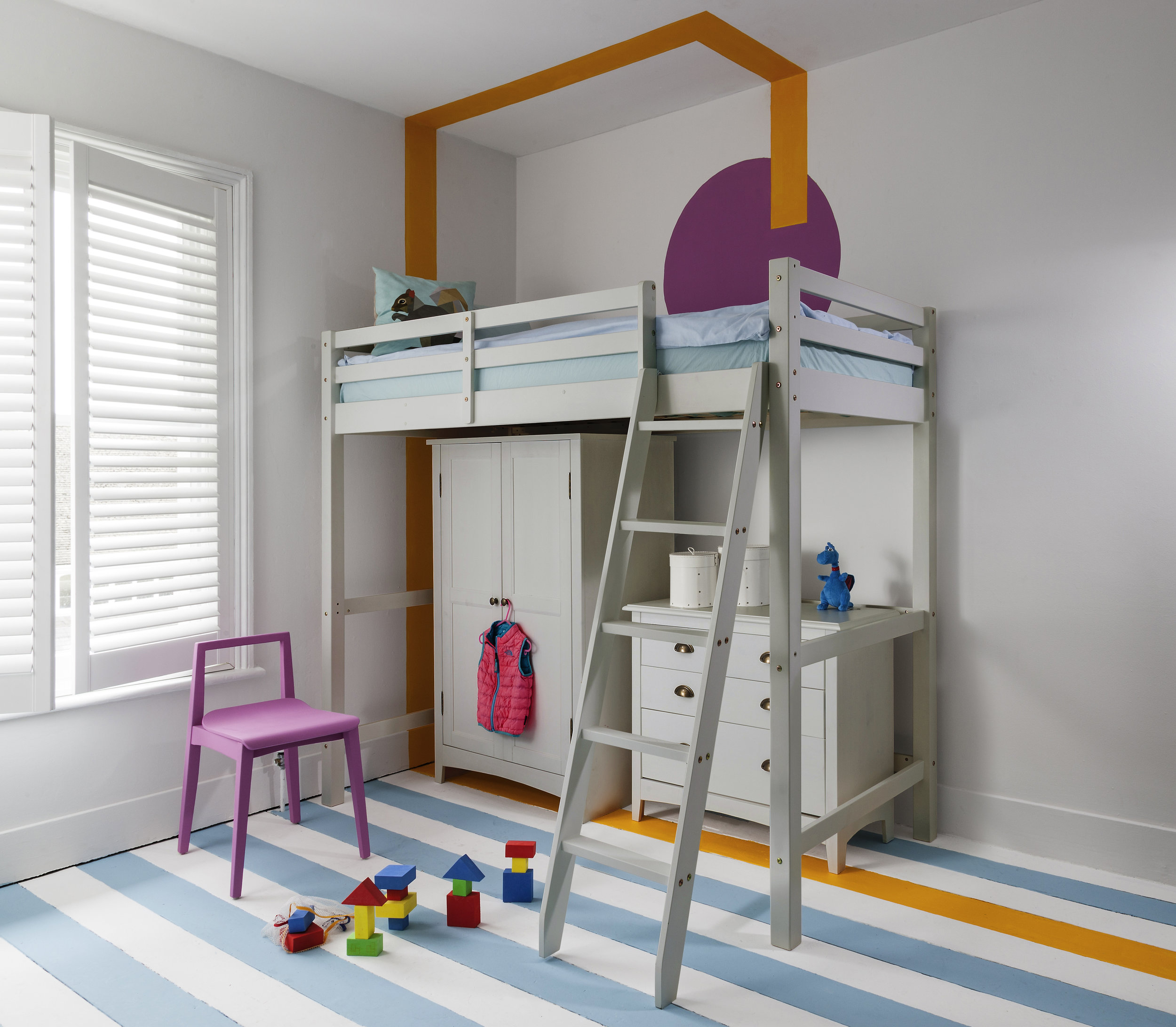 Grey High Sleeper Cabin Bed