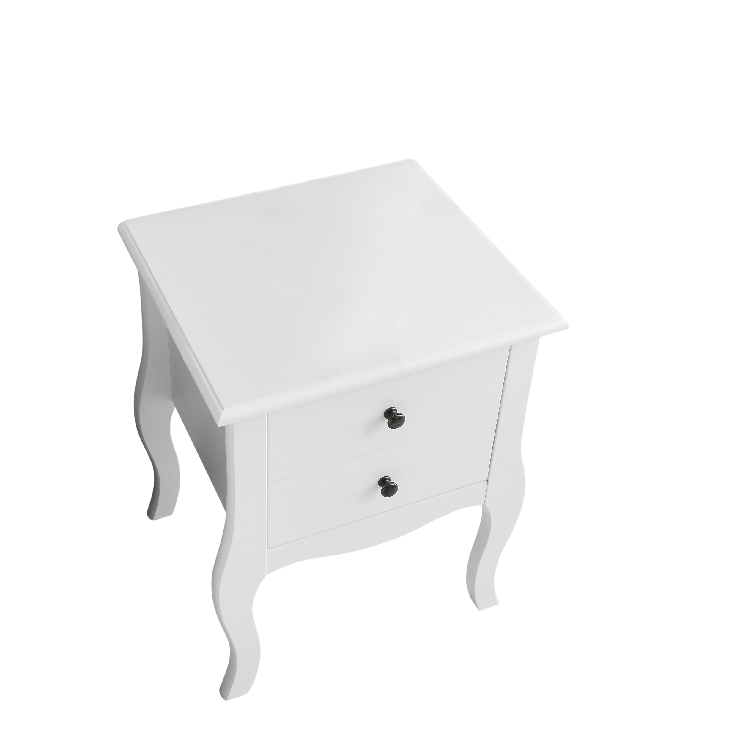 White 2 Drawer Bedside Table — Furniture Warehouse