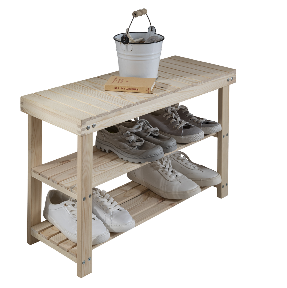 Shoe Rack Einar Large in Natural Pine — Furniture Warehouse