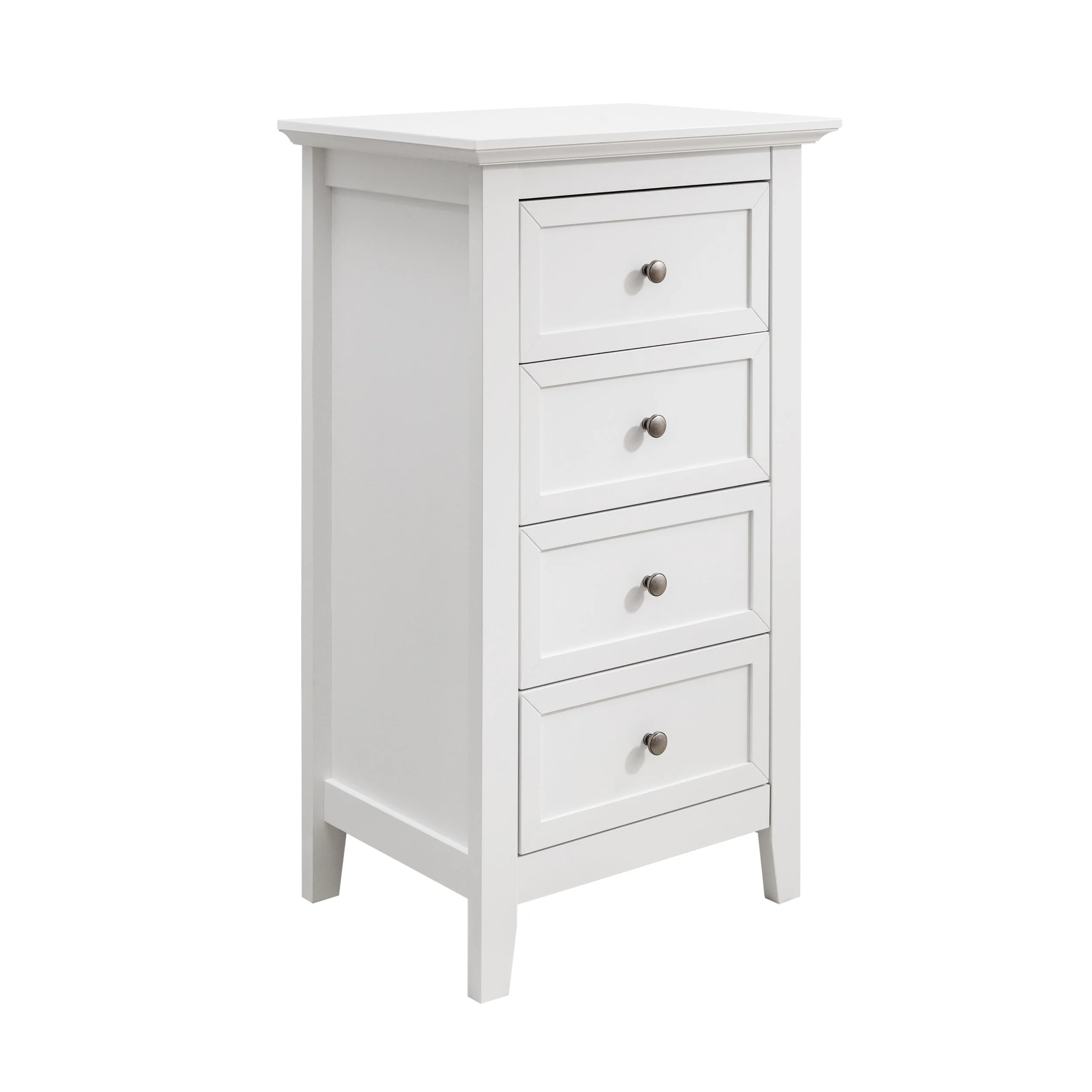 White 4 Draw Tall Chest of Drawers