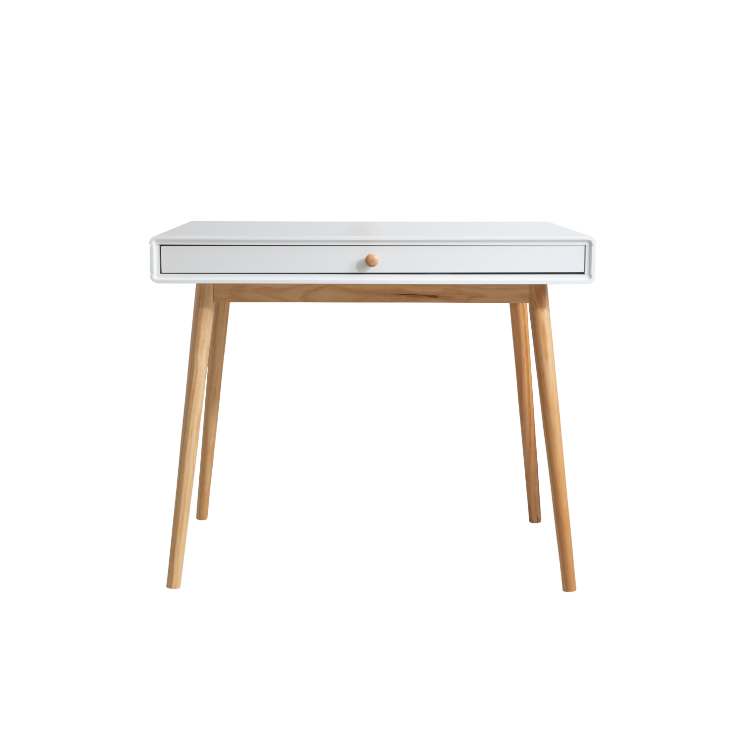 Office Desk with Pine Legs in White