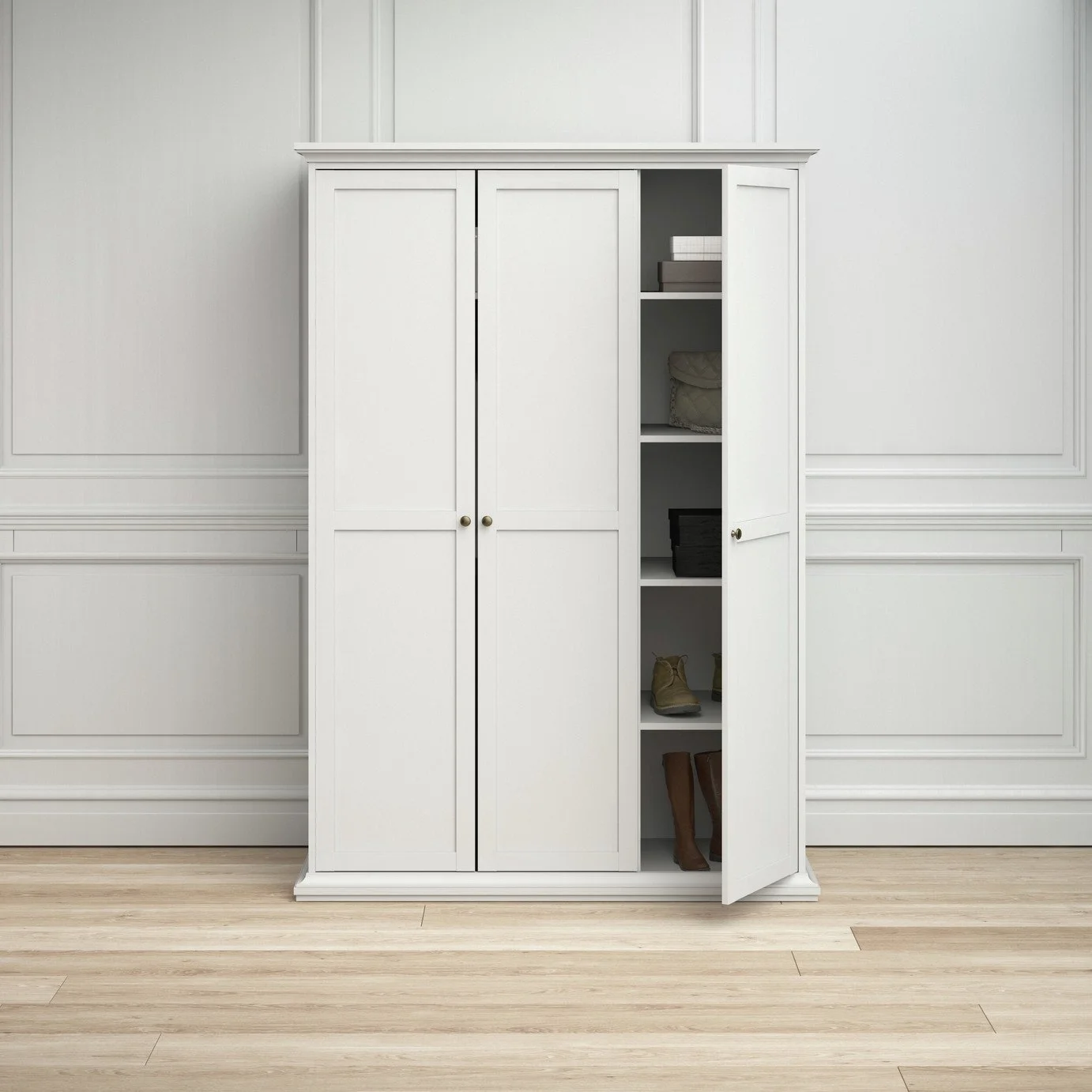 Tvilum Paris 3 Door Wardrobe - White 13138883.jpg