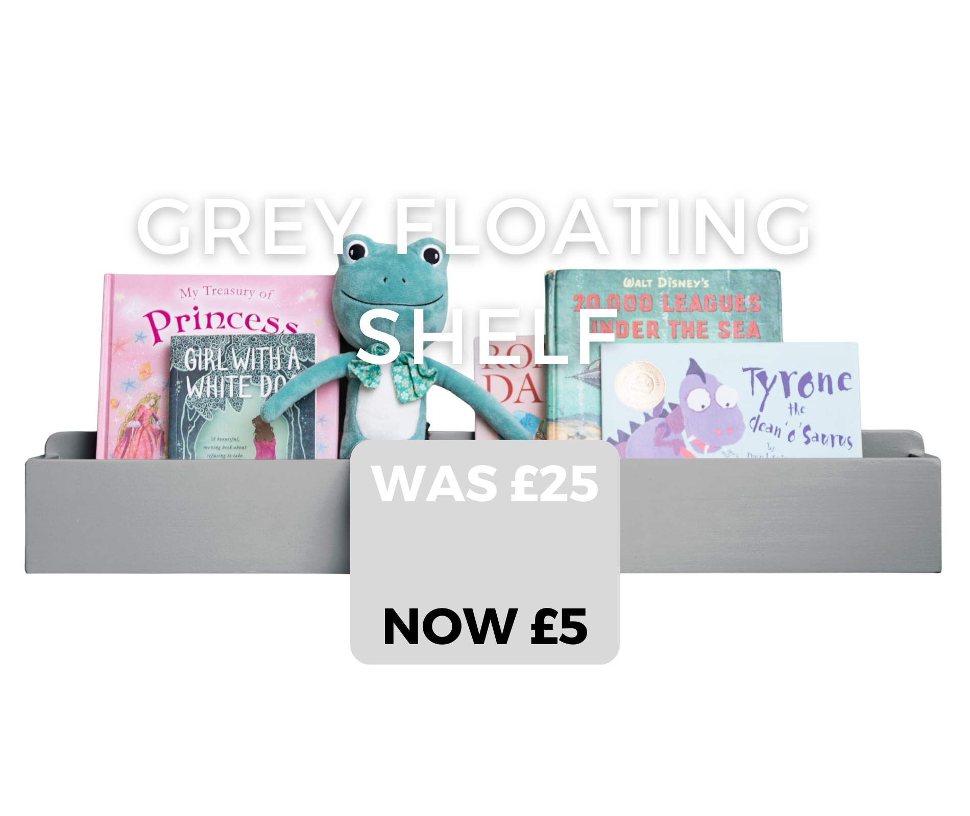 Grey Floating Storage Shelf