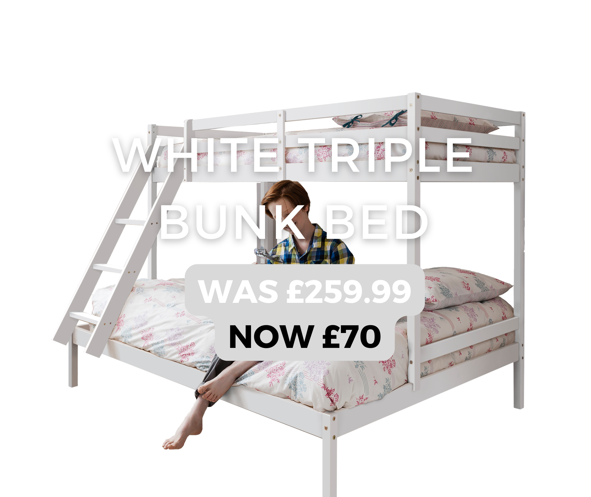 White Triple Sleeper Bunk Bed