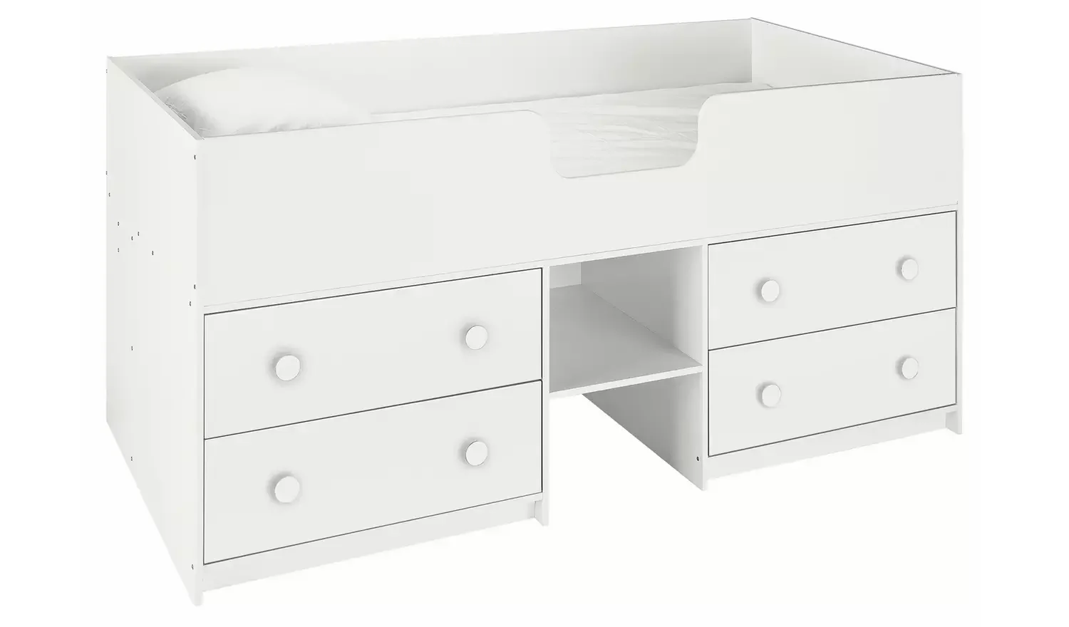 Storage Mid Sleeper Bed White