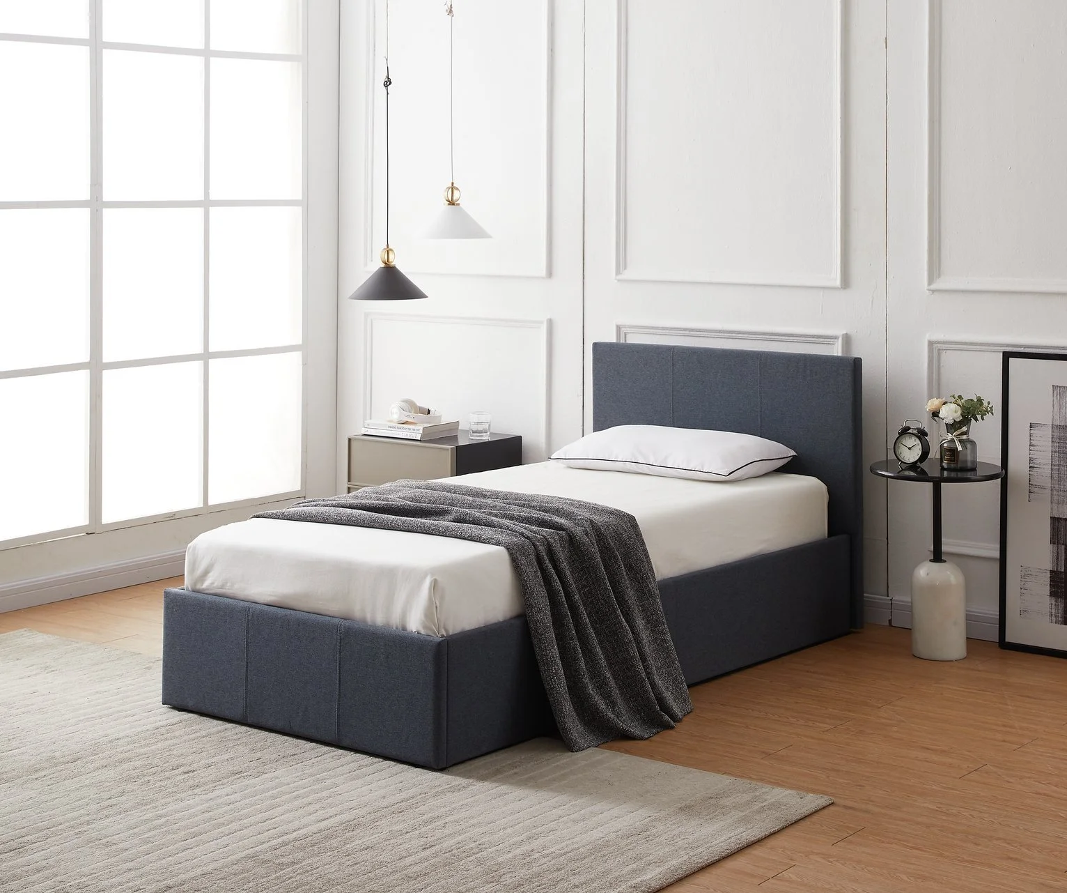 Argos Home Heathdon Single End Lift Ottoman Bed - Grey 19399640.jpg