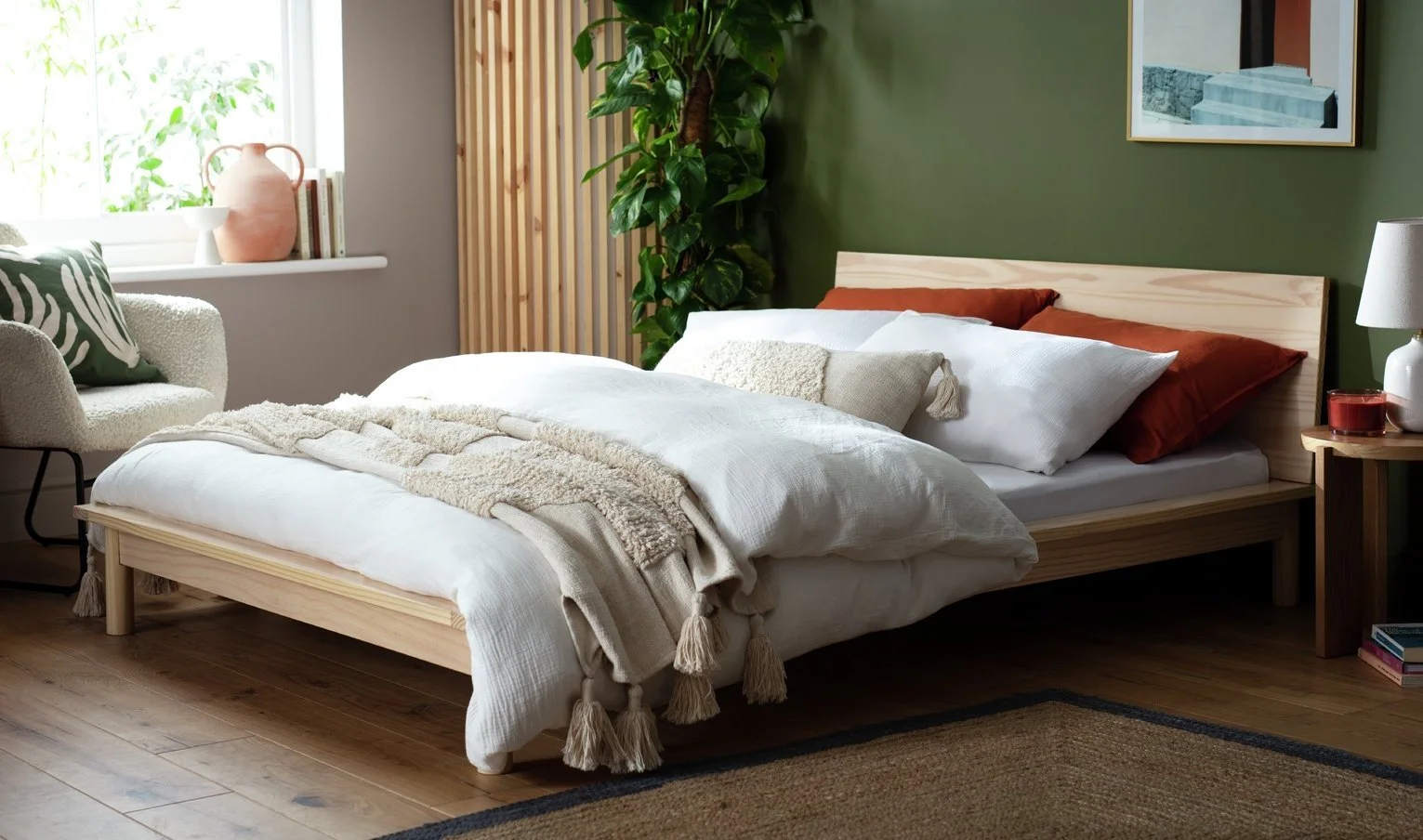 HABITAT AKIO DOUBLE PLATFORM BED NATURAL 12010012