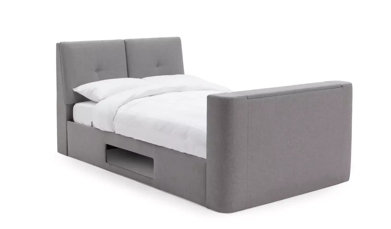 Kingsize TV Ottoman Bed Frame in Grey