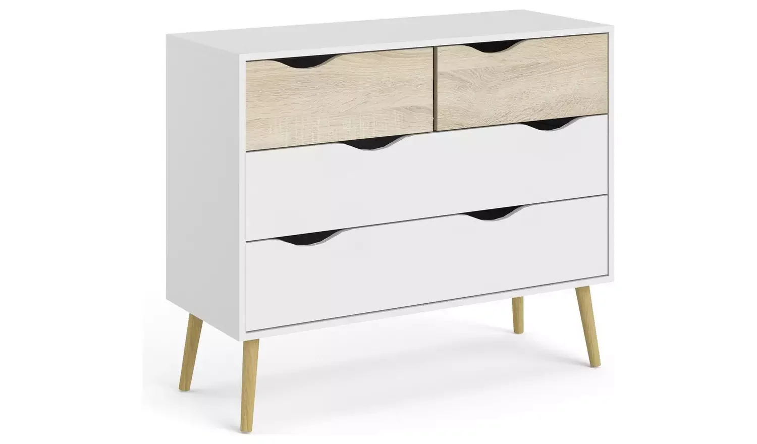 4 Drawer Chest White & Oak