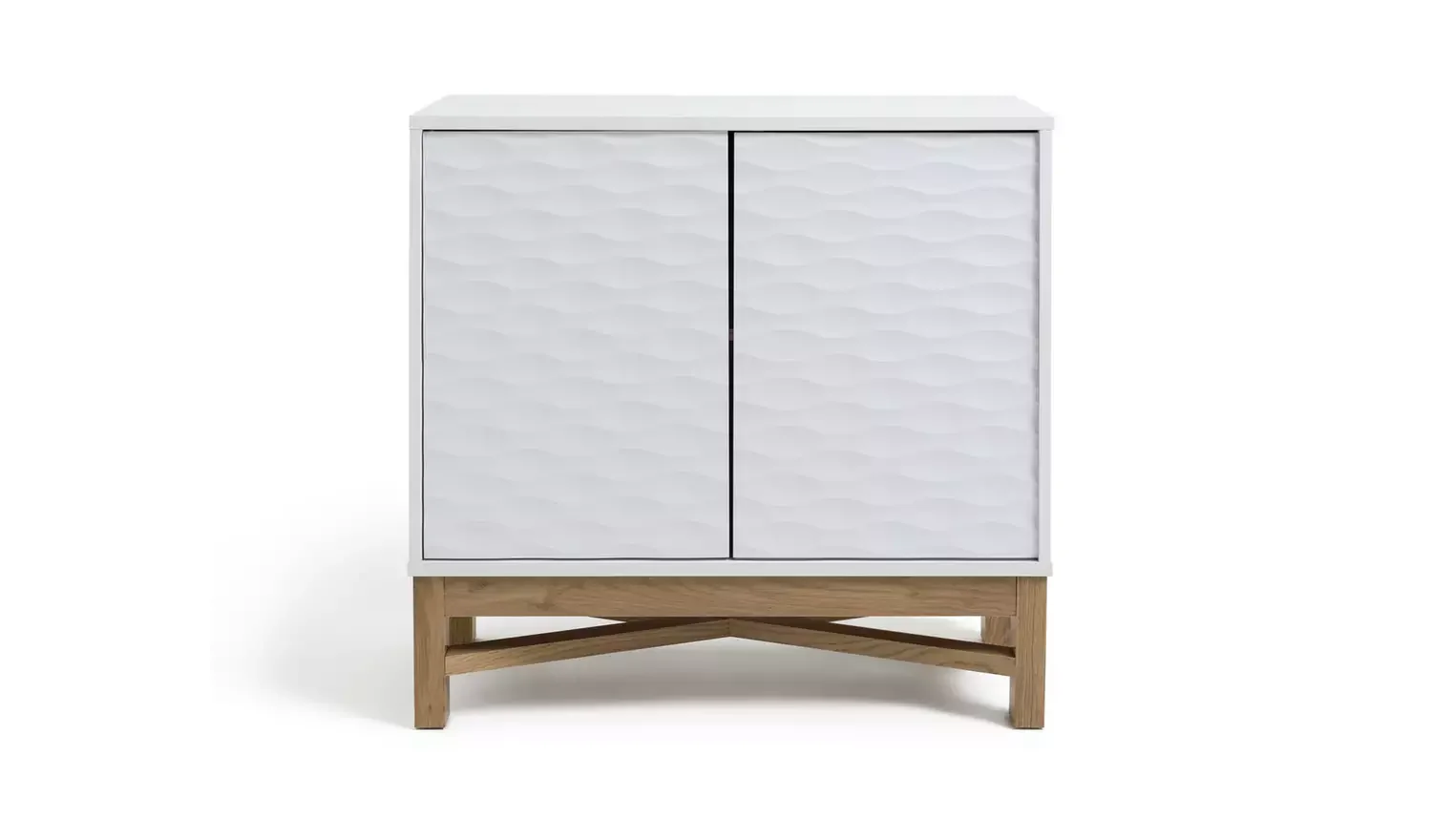 Textured Small Sideboard White