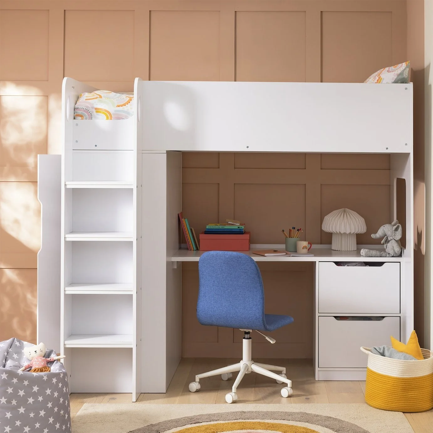 Habitat Jude High Sleeper With Wardrobe - White 14657370_11.jpg