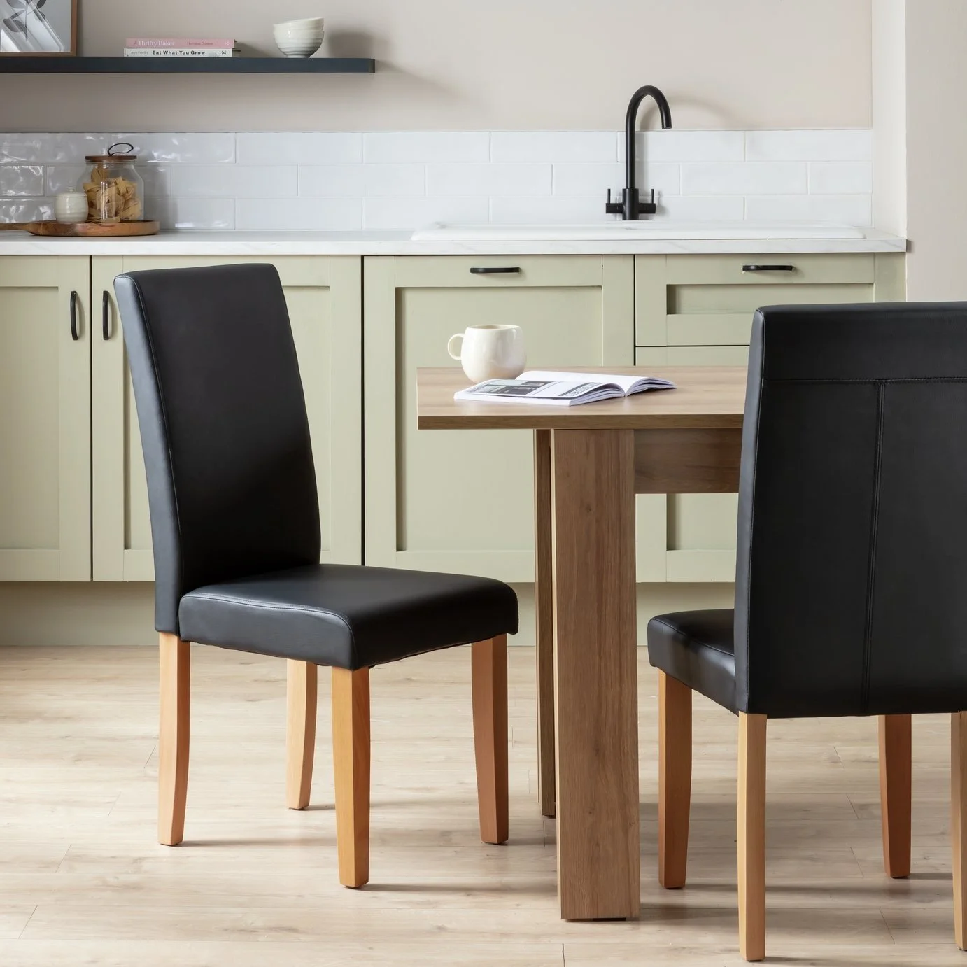 Argos Home Pair of Midback Dining Chairs - Black 18586715.jpg