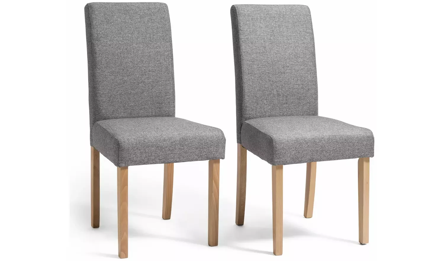 Pair of Tweed Fabric Dining Chairs inGrey