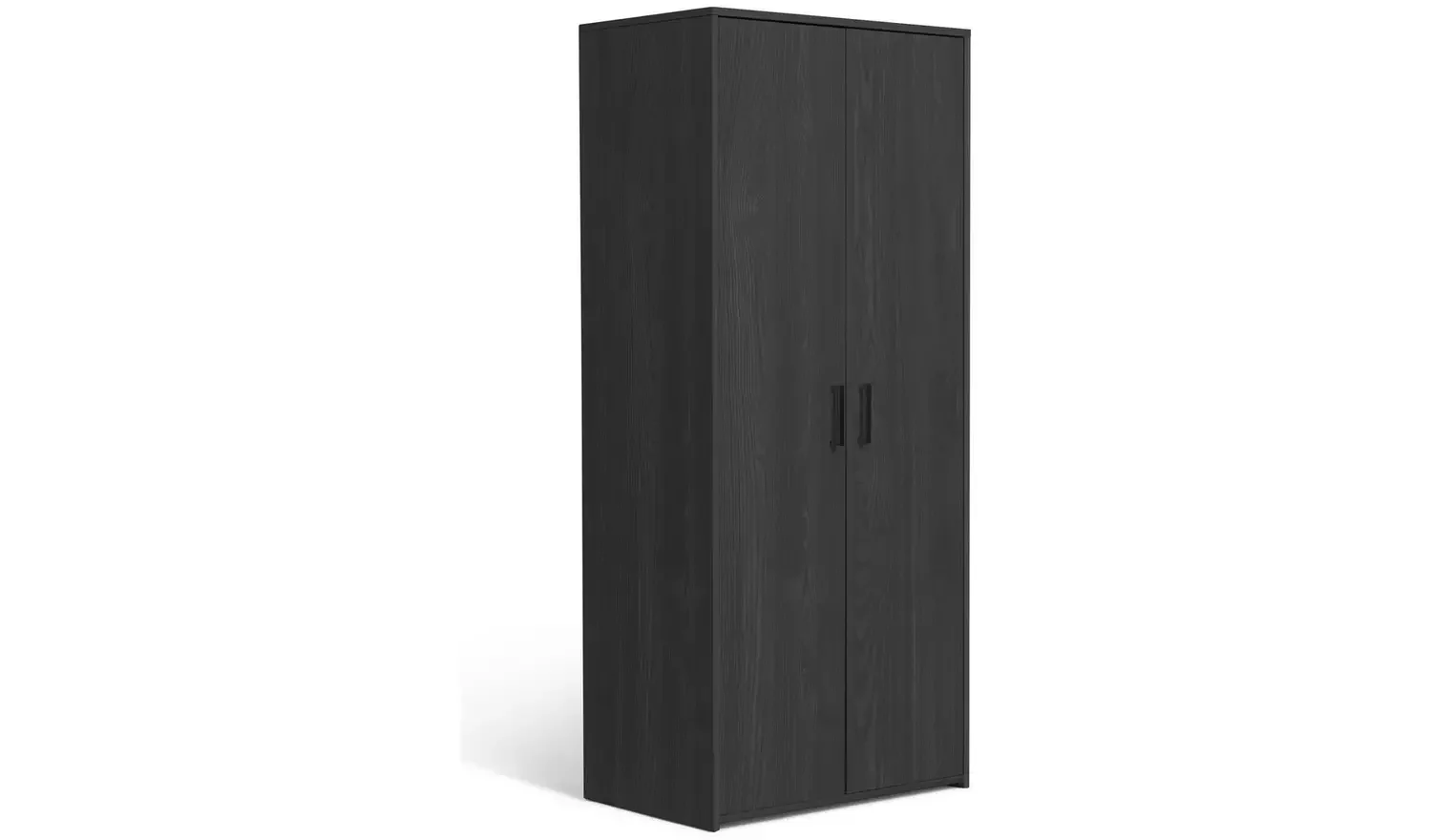 2 Door Wardrobe - Black Oak Effect