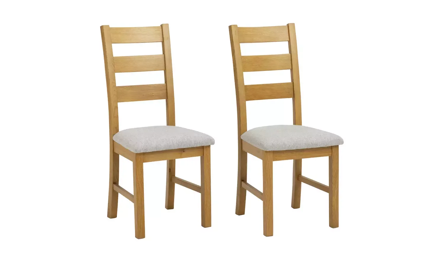 Pair of 2 Oak Dining Chairs Natural
