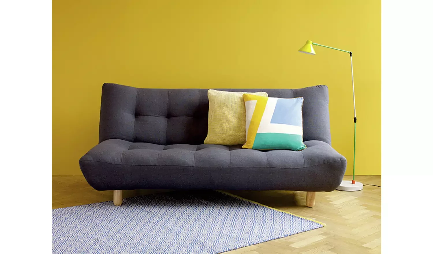 3 Seater Fabric Clic Clac Sofa Bed - Charcoal This Item is wrapped no box