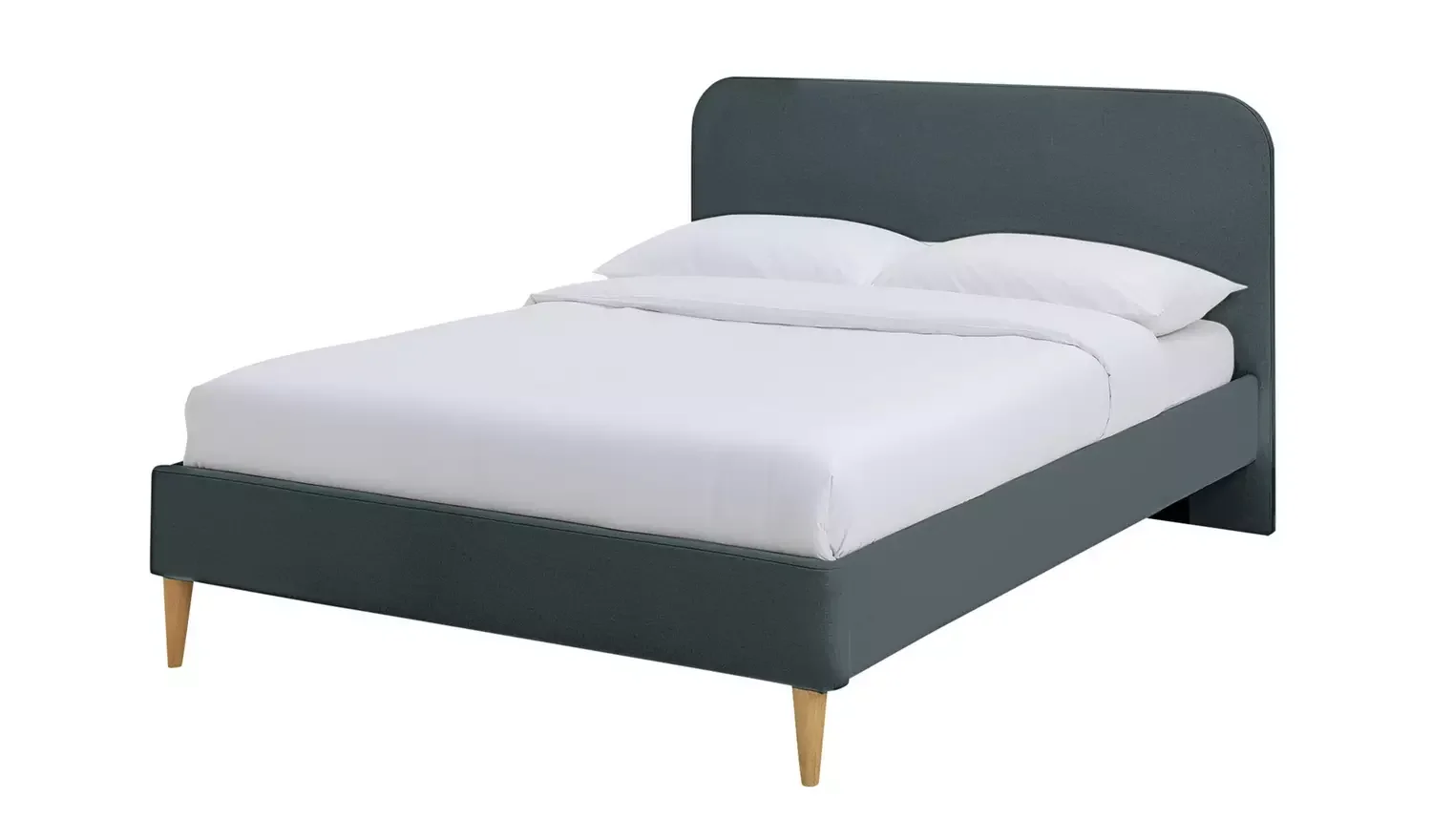 Small Double Fabric Bed Frame Blue