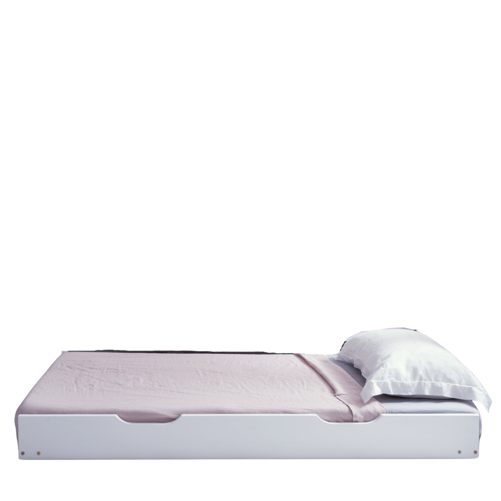 Spacesaver Pull out Trundle Bed in Classic White — FURNITURE WAREHOUSE