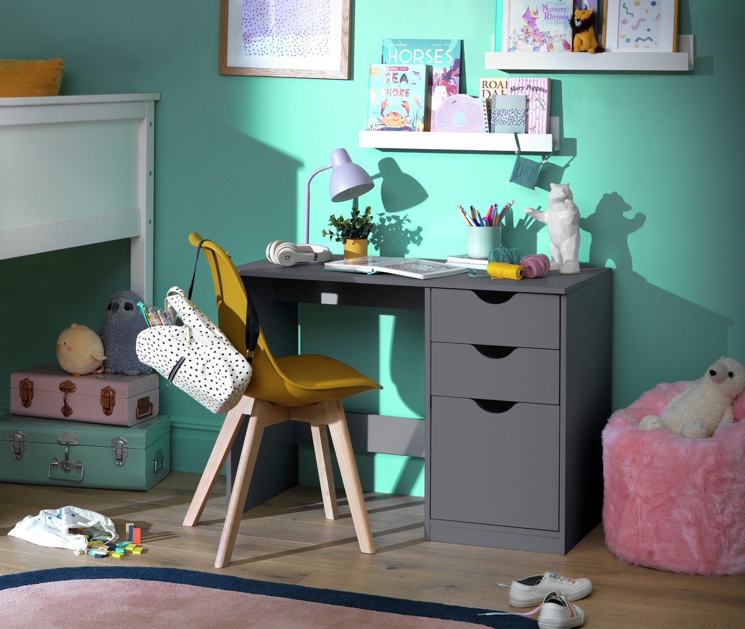 Habitat Kids Pagnell 3 Drawers Desk - Grey 19553383.jpg