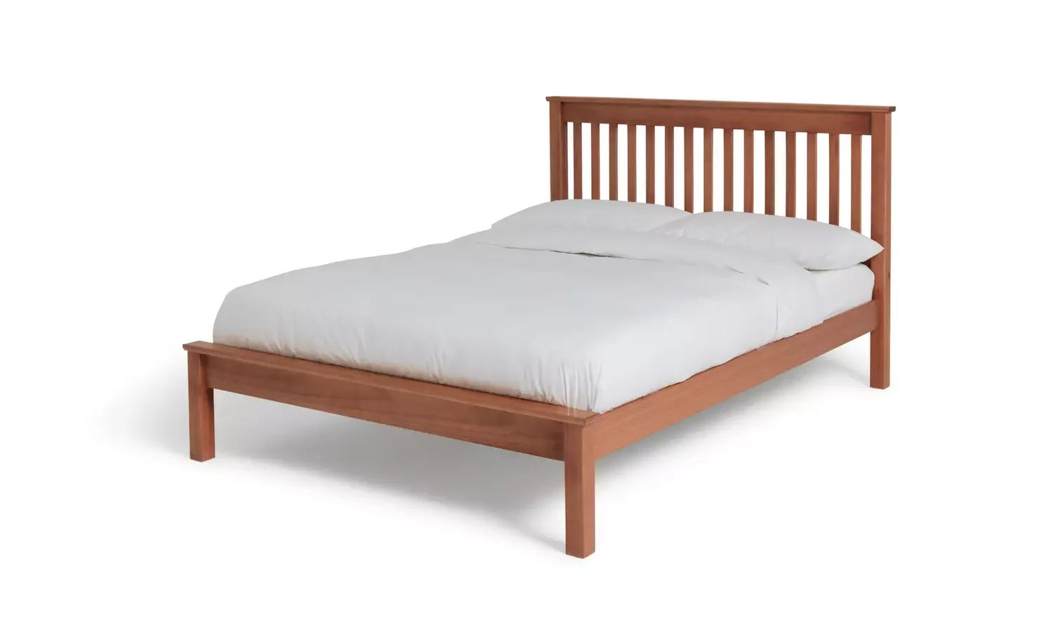 Double Wooden Bed Frame - Oak Stain