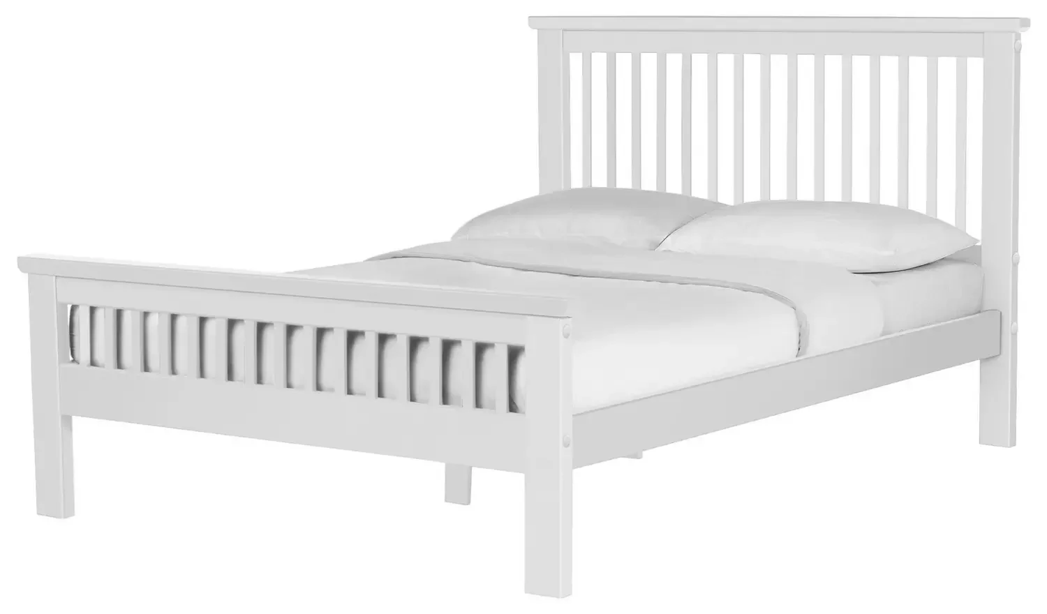 Small Double Wooden Bed Frame - White