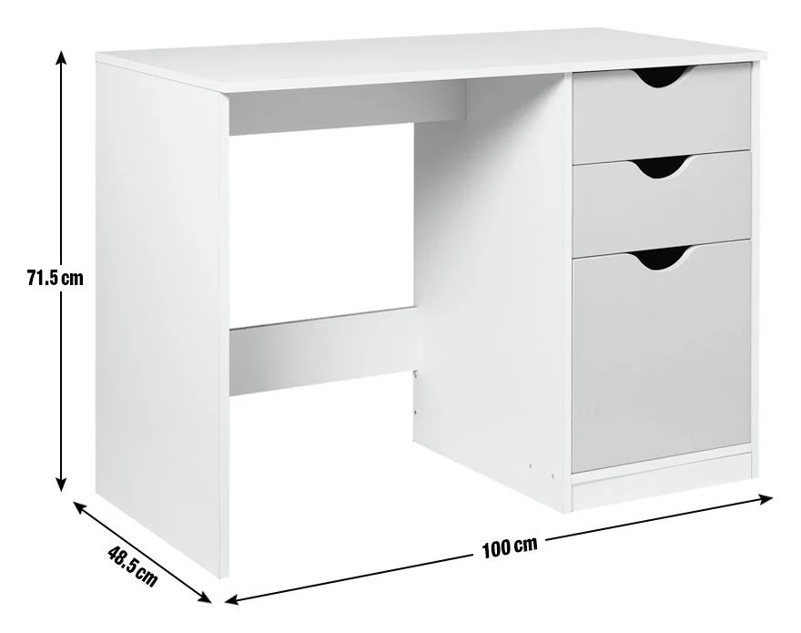Habitat Kids Pagnell 3 Drawers Desk - White 16069447_5.jpg