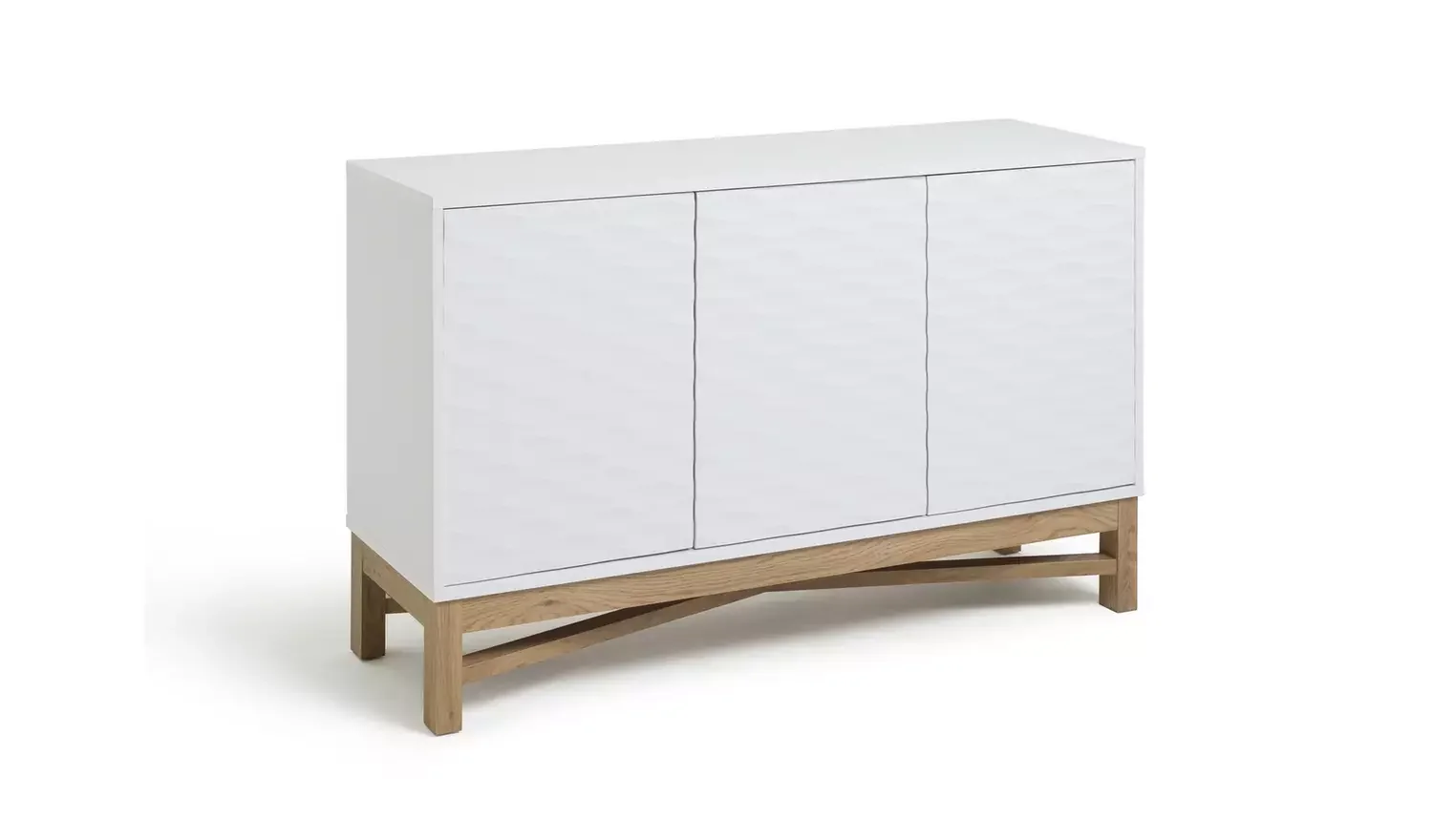 Textured Large Sideboard White