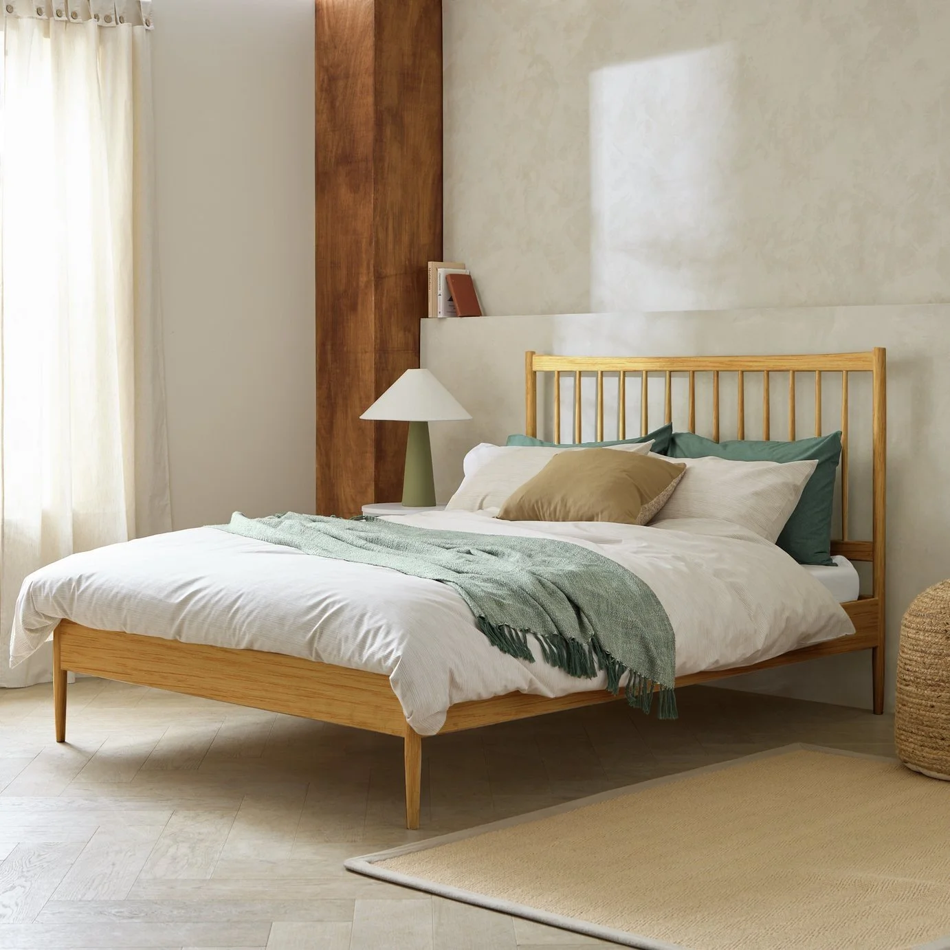 Habitat Chiltern Spindle Double Wooden Bed Frame - Oak 14660312.jpg