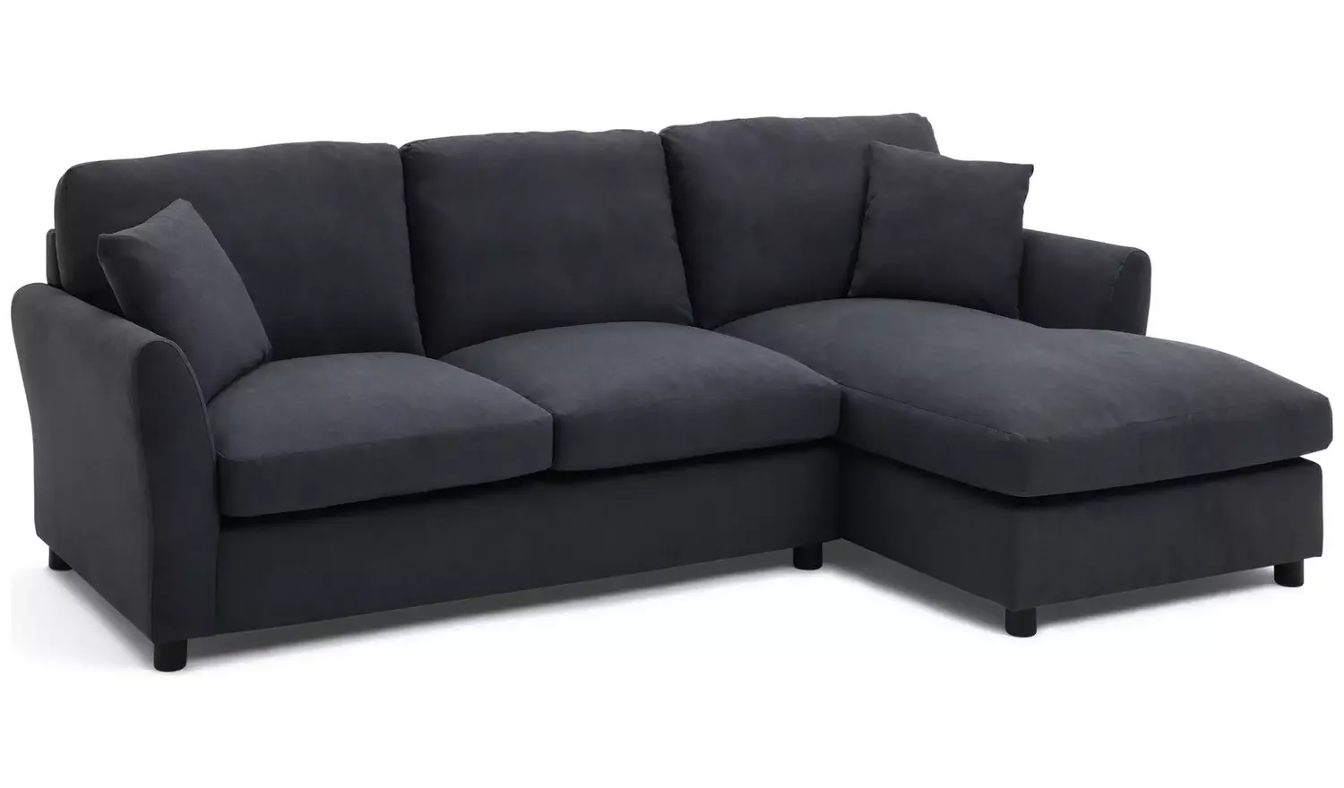 Fabric Right Hand Corner Sofa - Charcoal item is wrapped on a pallet