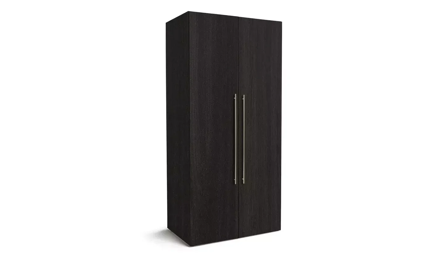 2 Door Wardrobe  Black & Brown