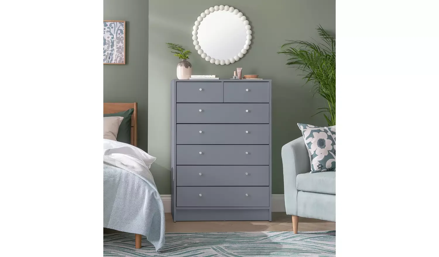 7 Drawer Chest - Grey