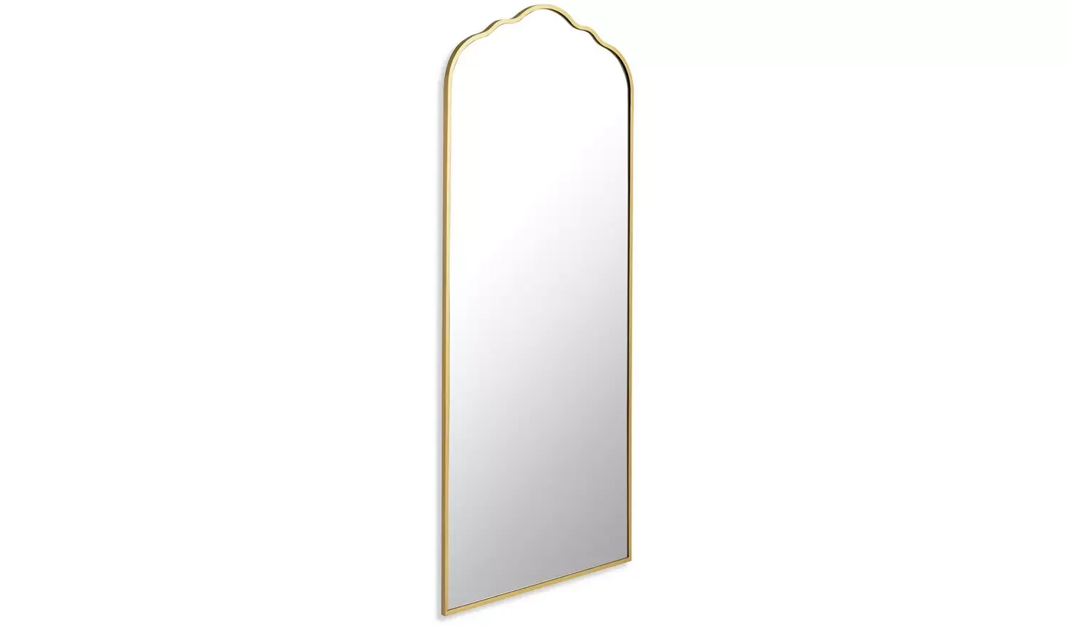 Gold Full Length Curved Wall Mirror - 140x60cm