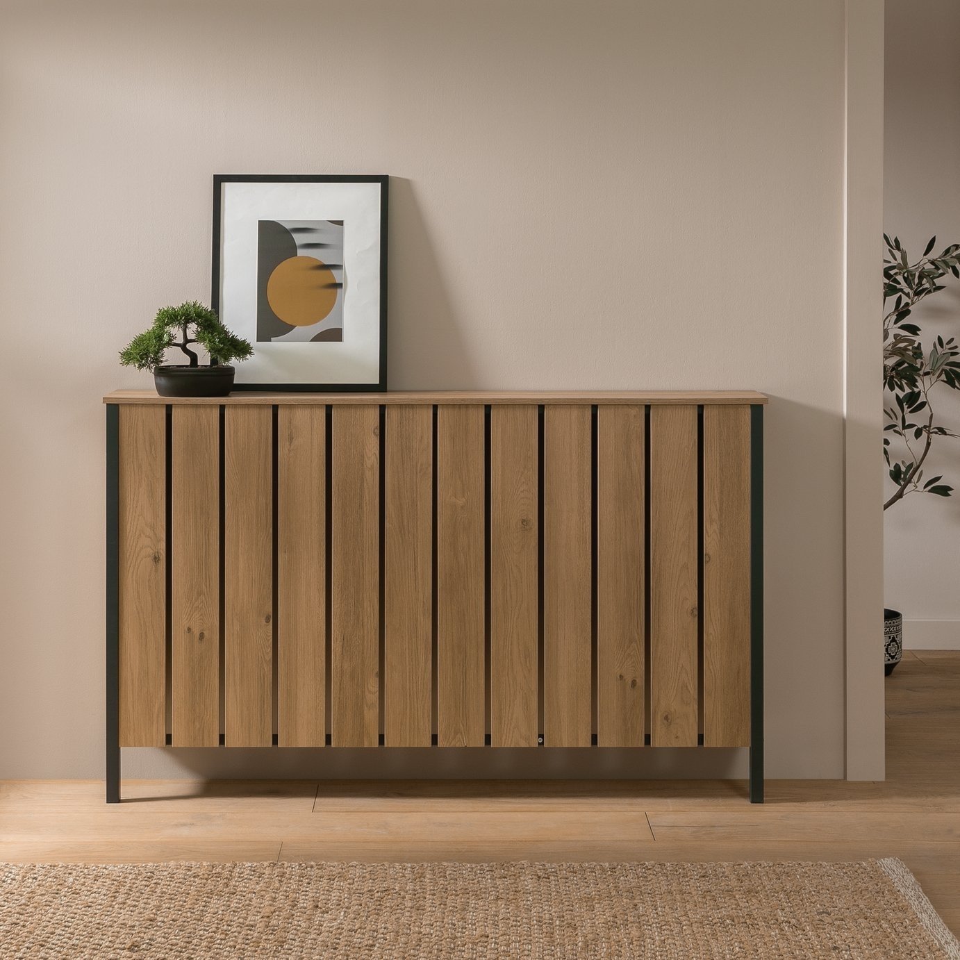 Argos Home Loft Living Large Radiator Cover - Oak 14373939_1.jpg