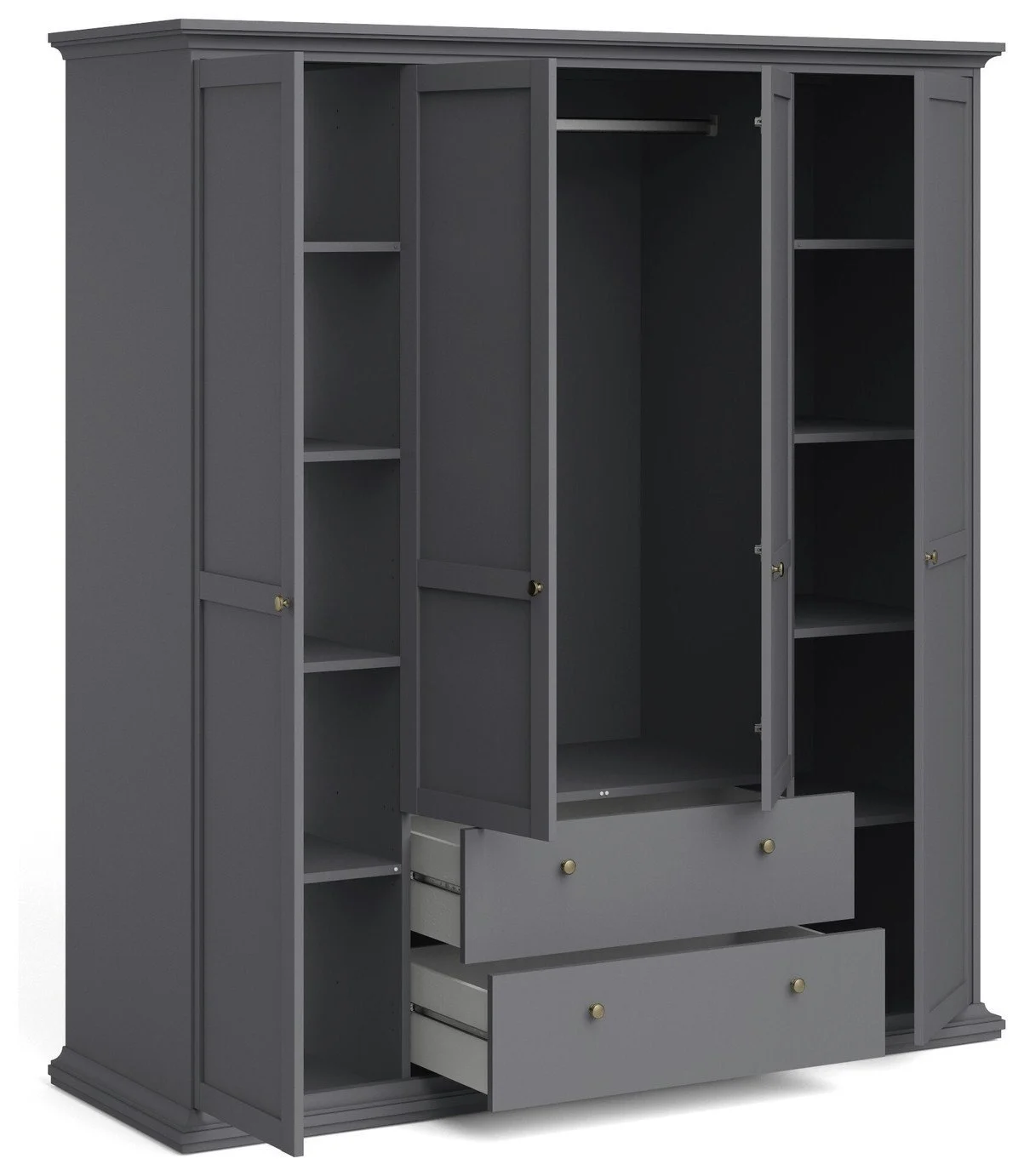 Tvilum Paris 4 Door 2 Drawer Wardrobe - Grey 14650676_2.jpg