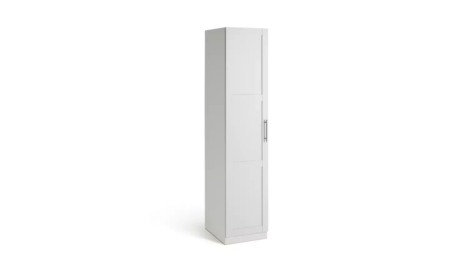 Panelled 1 Door Wardrobe in White