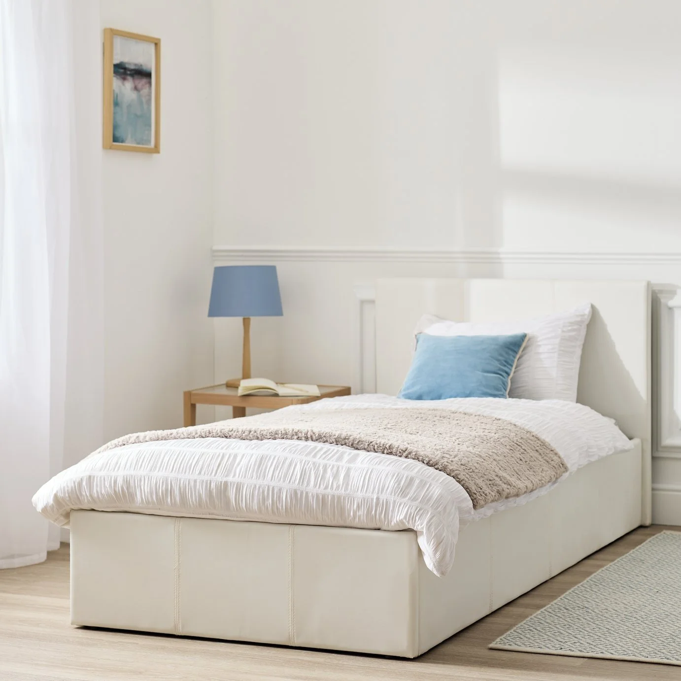 Argos Home Lavendon Single End Lift Ottoman Bed - White 17269679.jpg