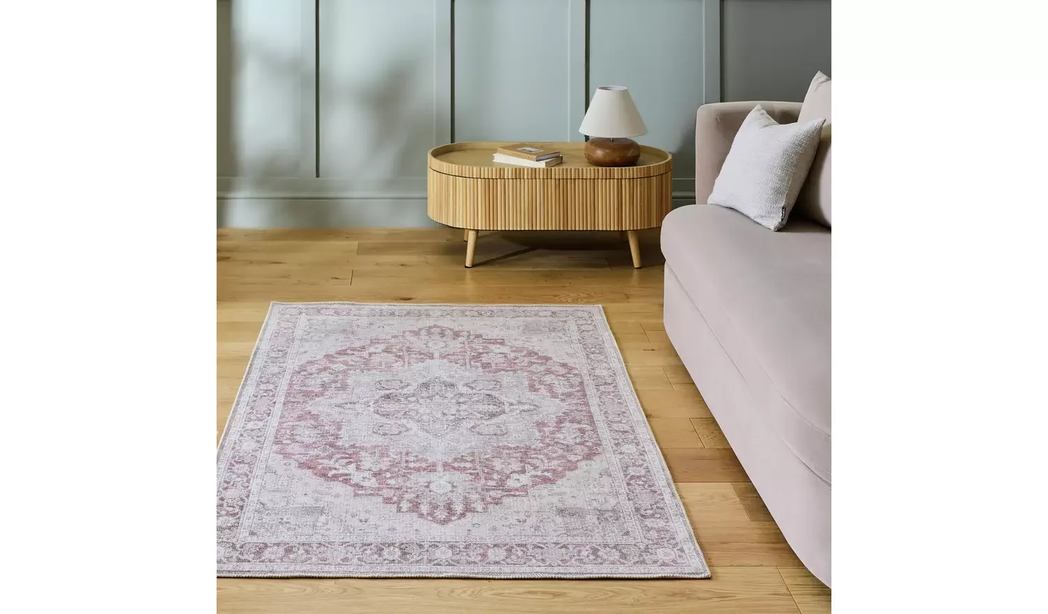 Vintage Effect Red Flatweave Rug - 160x230cm