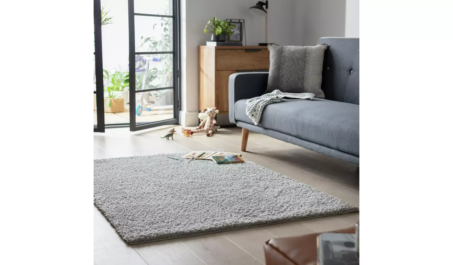 Cosy Dove Grey Shaggy Rug - 120x170cm