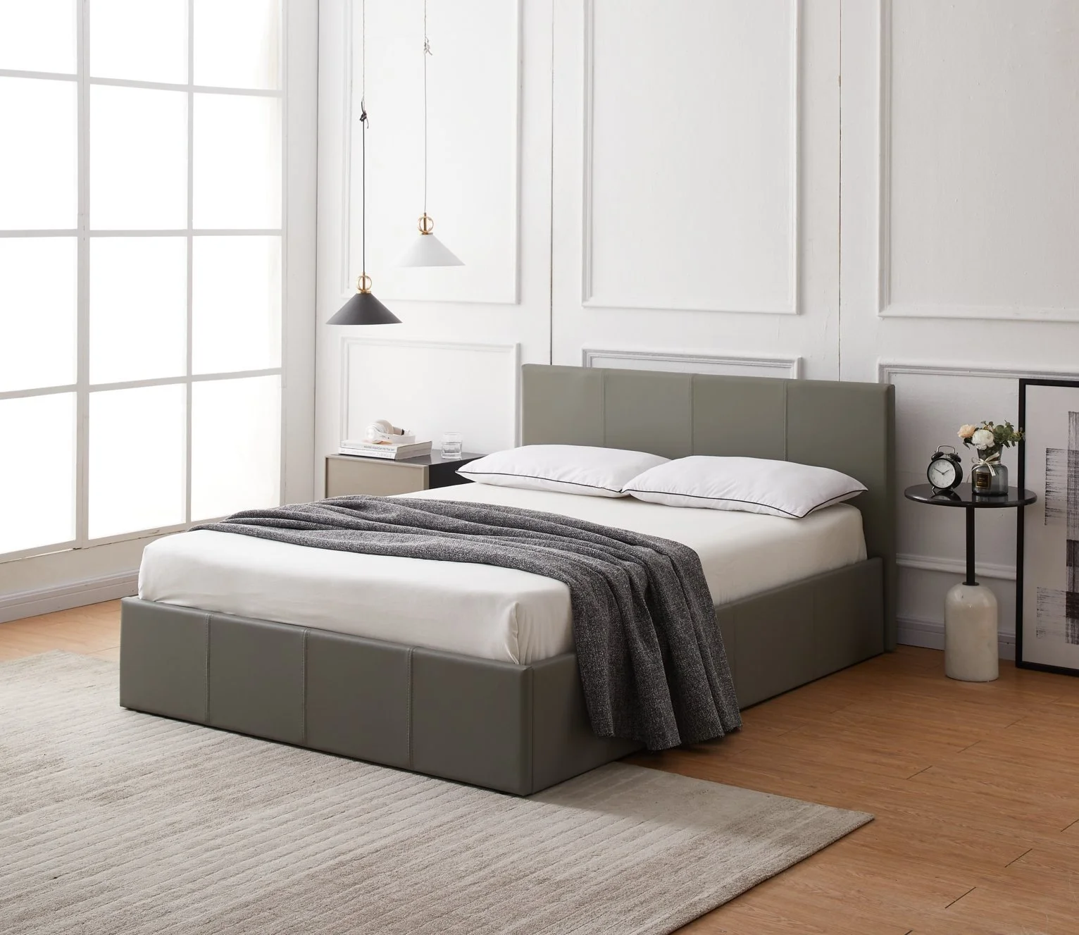 Argos Home Lavendon Small Double Side Open Ottoman Bed- Grey 19432947.jpg