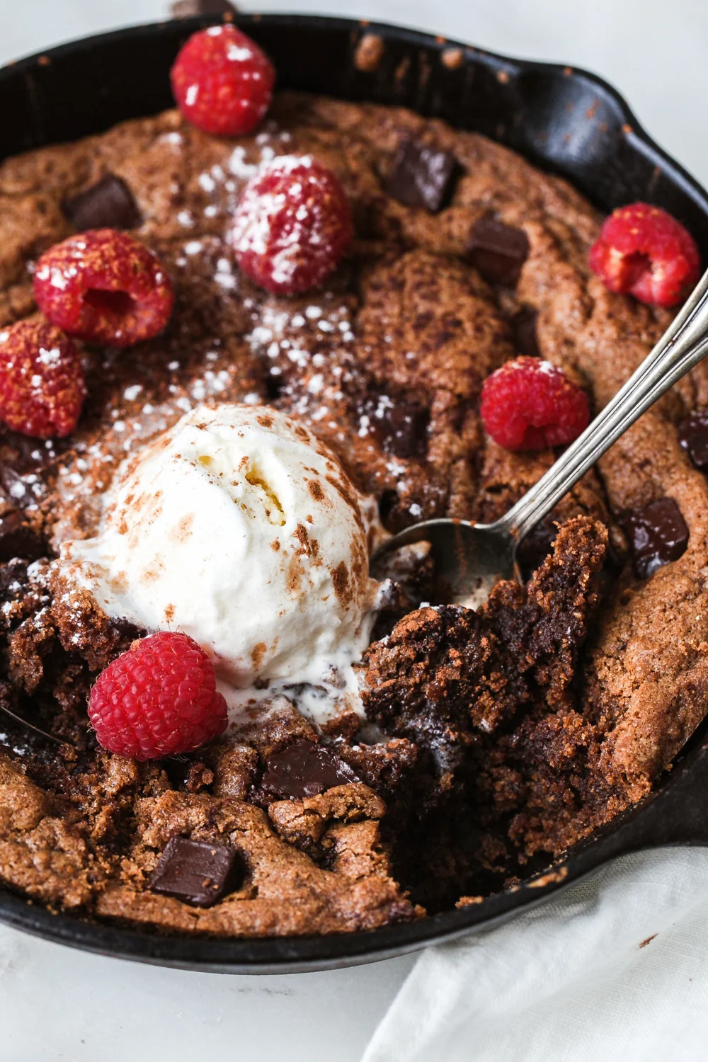 Double Chocolate Chunk Skillet Cookie Recipe - Marisa Curatolo