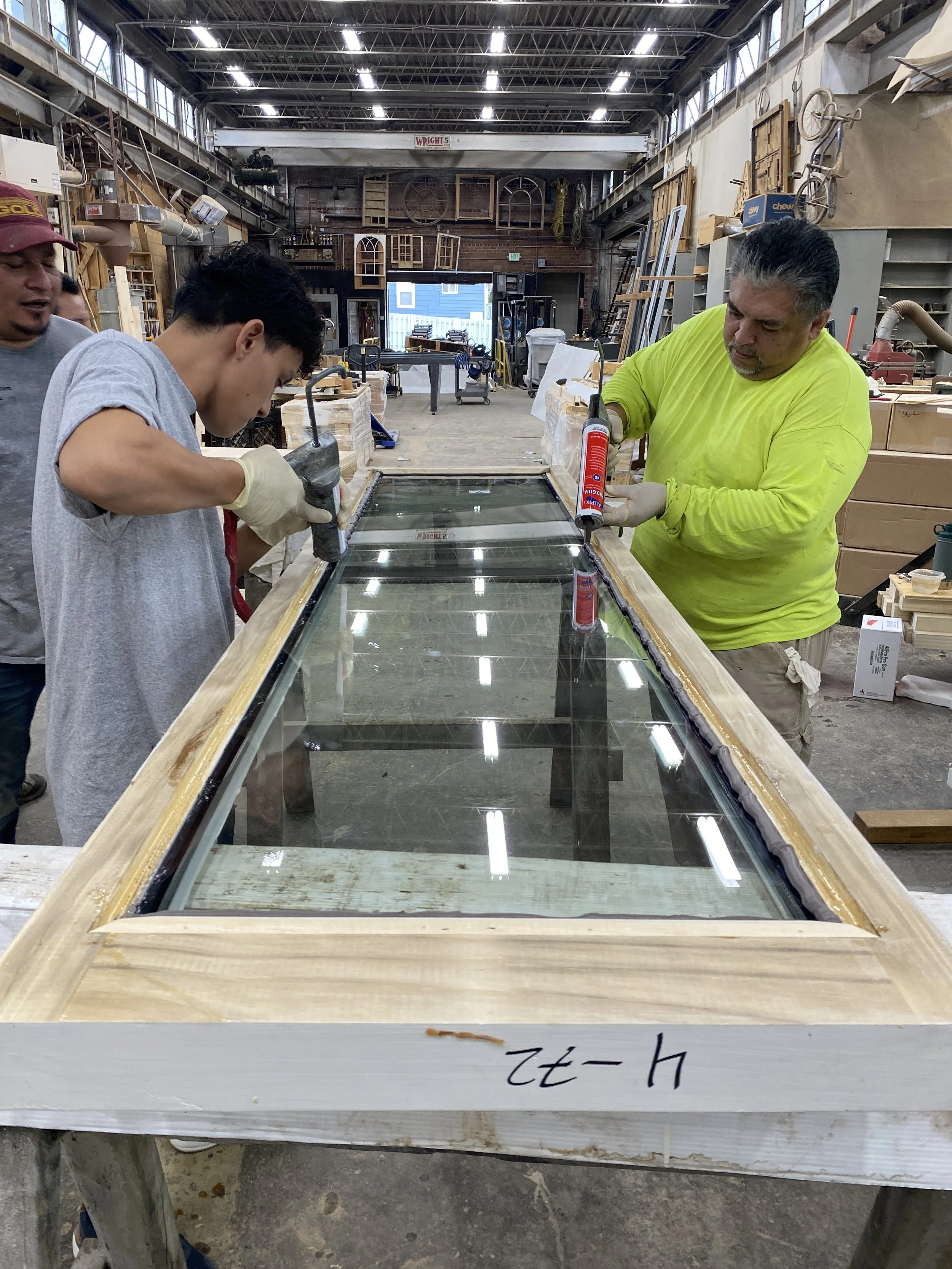 Stability of the Accoya contributed to the efficient production of these 10 foot tall wood casement sash.