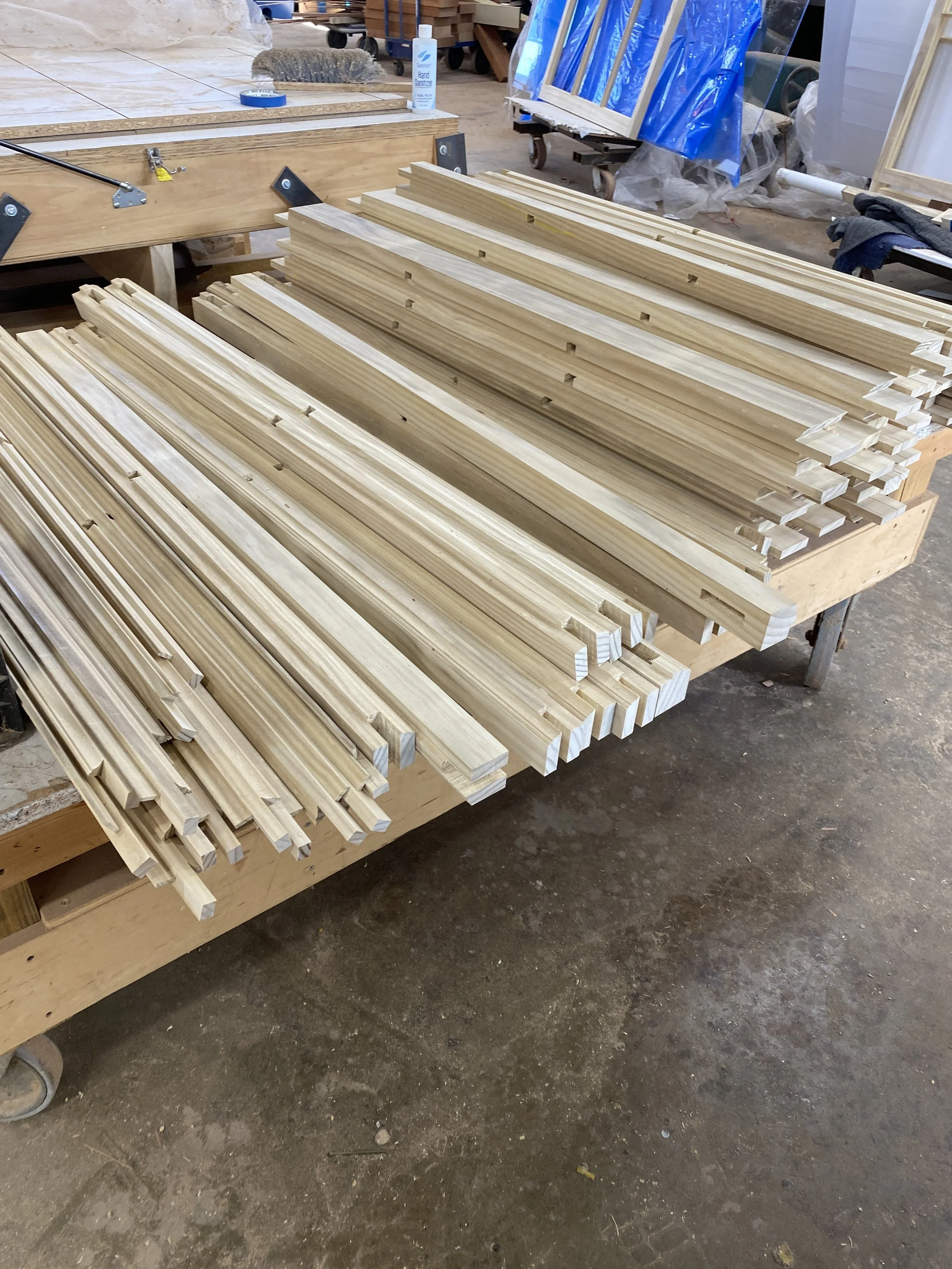 Note the very clean joint cuts produced in the Accoya. These sash parts are made just as the would have been made by hand in 1790.