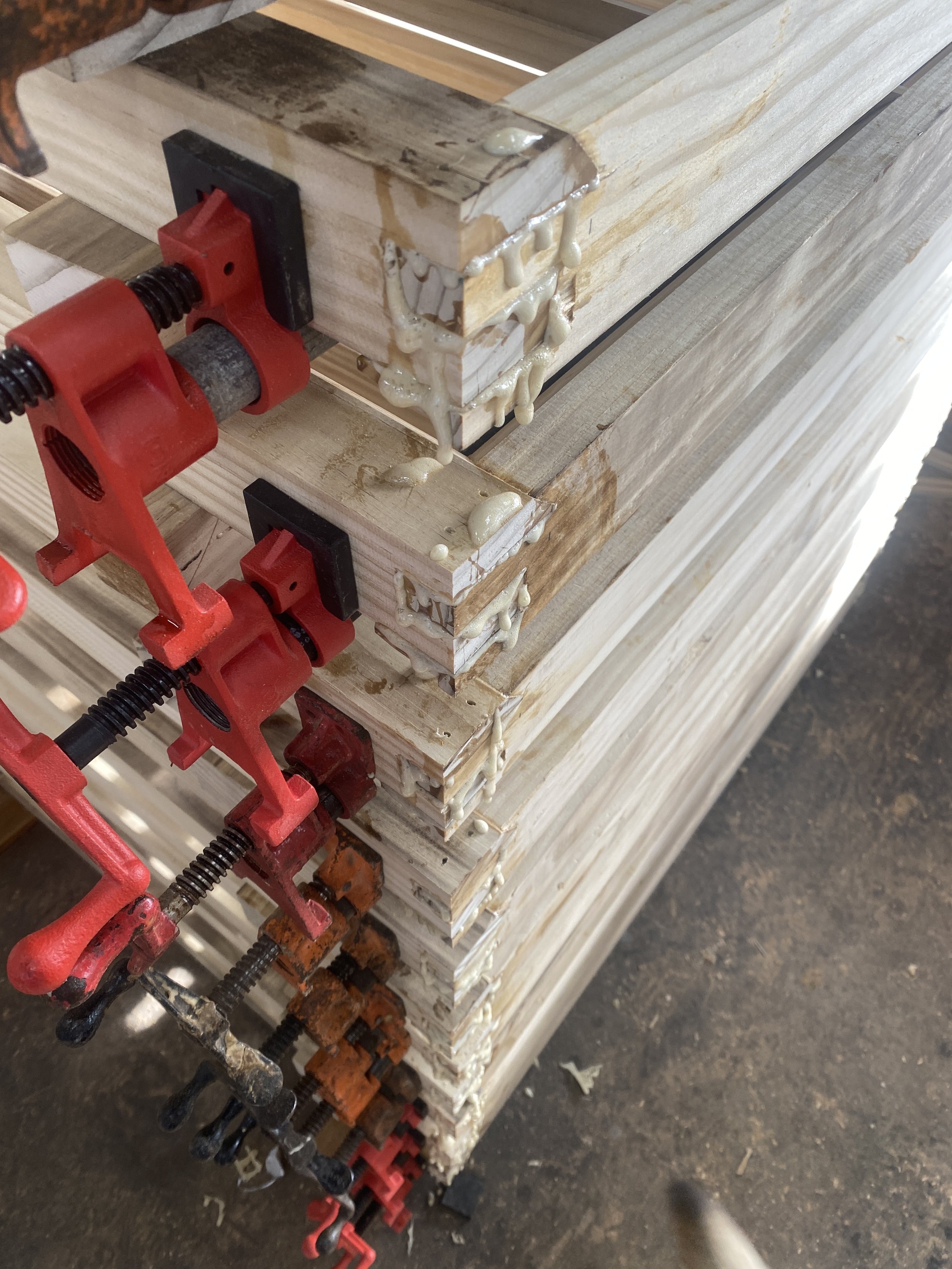 This is 3M's polyurethane glue at work. The glue expands and does not get as hard as the Tightbond. Cleanup is more difficult but the bond seems to be somewhat better than aliphatic resin glues.