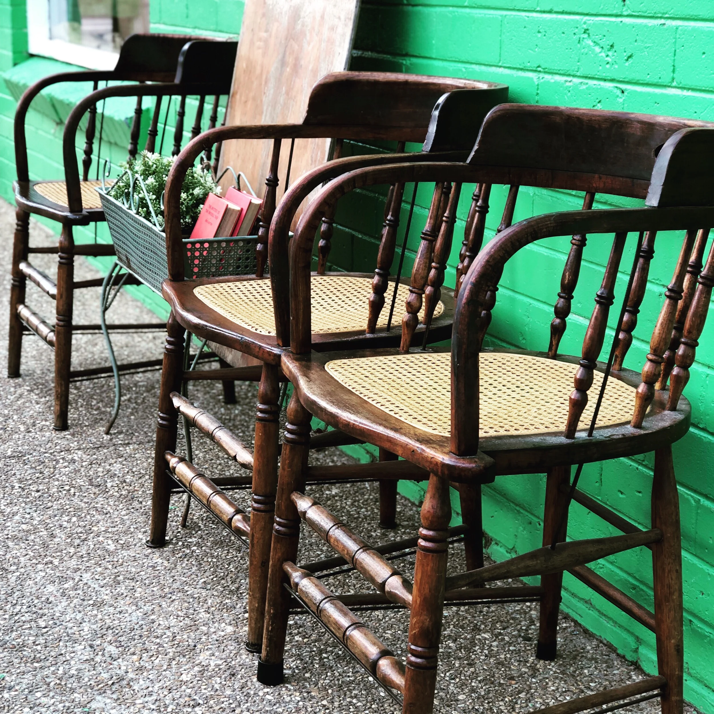 CAPTAINS CHAIRS This set of 3 gorgeous captains chairs were in absolutely excellent condition for their age. Extremely sturdy and functional they found their new home very quickly.